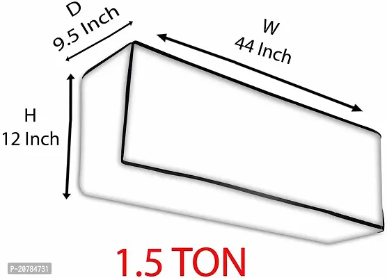 AC Cover for 1.5 ton Split ac White  Brown Flower Printed-thumb3