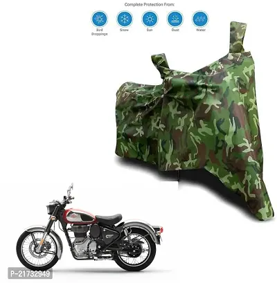 Aamaya Store Royal Enfield Bullet Classic 350 Cover 100% Waterproof (Green)-thumb0