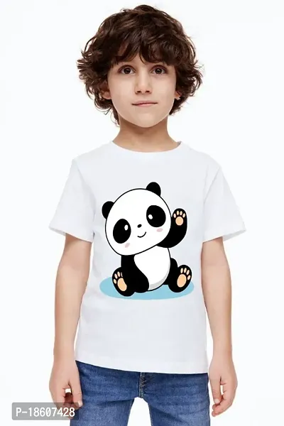 REYBAQ KIDS WHITE PRINTED ROUND NECK T SHIRT FOR BOYS AND GIRLS
