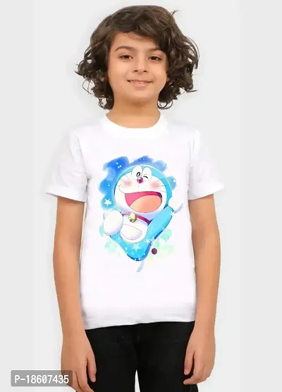 REYBAQ KIDS WHITE PRINTED ROUND NECK T SHIRT FOR BOYS AND GIRLS-thumb0