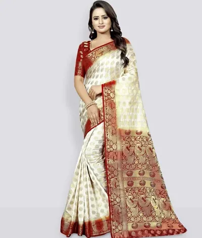 Fancy Banarasi Silk Saree With Blouse Piece