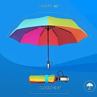 VGMAX Foldable Auto Open/Close 8 Ribs 8 colors Rainbow Umbrellas Safety Night Reflective Strip, Automatic Open  Close Travel Compact Winproof Umbrella 3 Fold with Auto Open and Close-thumb4