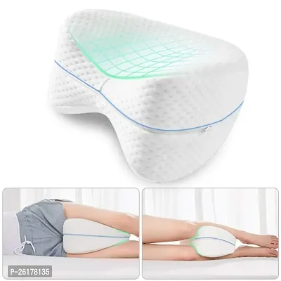 VGMAX Sleeping Memory Foam Pillow Cushion Cotton Leg Pillow for Back, Hip, Legs  Knee Support for Sleeping Pregnancy Leg Cushion Pain Relief Leg Pillow Support Knee Wedge Pillow(Pack of 1)-thumb0
