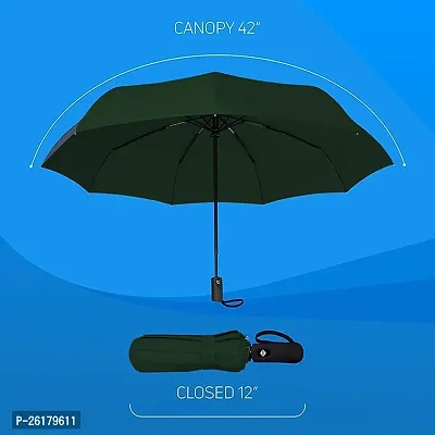 VGMAX Umbrella Windproof, Reverse Umbrella, Umbrellas for Women with UV Protection, Upside Down Umbrella with C-Shaped Handle (GREEN)-thumb2