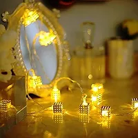 VGMAX Golden Metal Cube Shape String Light for Indoor Outdoor Patio Garden Holiday Home Ramadan Wedding Party Christmas Tree New Year Decorations(Warm White Light) (Metal Cube LED Light 16 Lamps)-thumb3