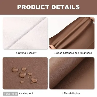 VGMAX Self Adhesive Leather Repair Patch Durable Self Adhesive Backing, for sofa car seat cover chair furniture, Couch, Furniture, stricker Waterproof Wear-Resisting (30X60CM, 1 Pieces) (BROWN)-thumb3
