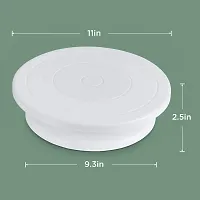 VGMAX Combo Set of Plastic Revolving Turn Table Cake Stand with 3 Scraper-thumb3
