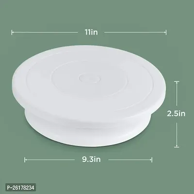 VGMAX Combo Set of Plastic Revolving Turn Table Cake Stand with 3 Scraper-thumb4