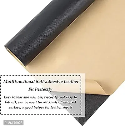 VGMAX Self Adhesive Leather Repair Patch Durable Self Adhesive Backing, for sofa car seat cover chair furniture, Couch, Furniture, stricker Waterproof Wear-Resisting (30X60CM, 1 Pieces) (BLACK)-thumb2