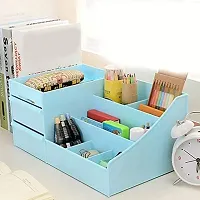 VGMAX Multi Grid Plastic Desktop Storage Organizer Cosmetic Organizer with 2 Drawer Sundries Cosmetics Box Jewelry Storage Case Display-thumb4