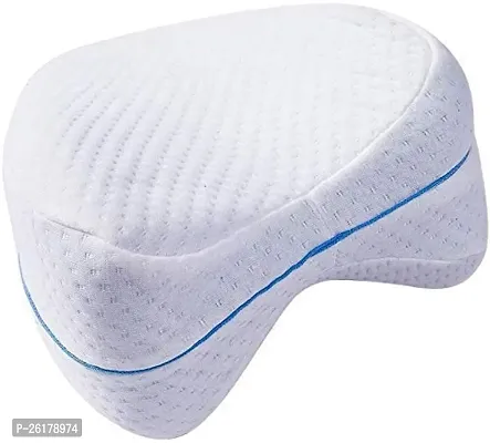 VGMAX Memory Foam Sleeping Cotton Leg Pillow Cushion for Hip Knee Leg and Back Support Pain Relief Cushion Knee Pillow for Side Sleepers and Pregnant Women with Washable Cover, Pack of 1