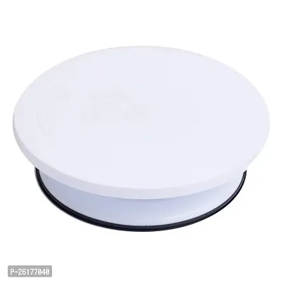 Granth Cake Decorating Revolving Turntable, 28 cm, White, BPA Free Plastic, 360 Degree Rotating