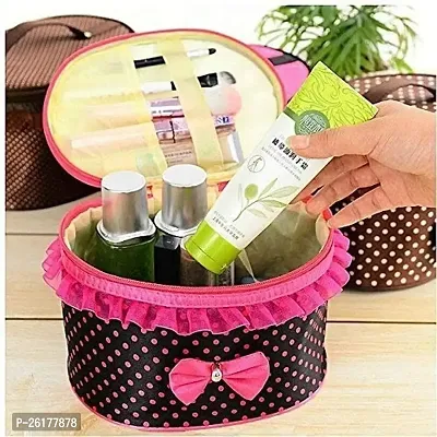 VGMAX Bow Section Round Handle Cosmetic Makeup Storage Bags Multicolor