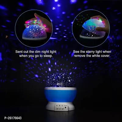 Kthree Trade Night Light Lamp Projector, Star Light Rotating Projector, Star Projector Lamp with Colors and 360 Degree Moon Star Projection with USB Cable ,Lamp for Kids Room Blue-thumb5