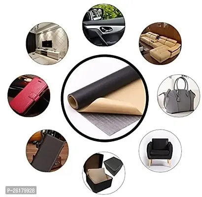 VGMAX Self Adhesive Leather Repair Patch Durable Self Adhesive Backing, for sofa car seat cover chair furniture, Couch, Furniture, stricker Waterproof Wear-Resisting (30X60CM, 1 Pieces) (BLACK)-thumb5