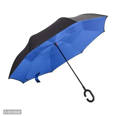 VGMAX Umbrella Windproof, Reverse Umbrella, Umbrellas for Women with UV Protection, Upside Down Umbrella with C-Shaped Handle(DARK BLUE)-thumb0