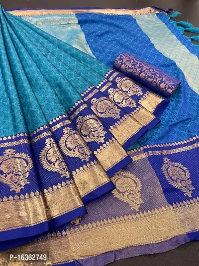 Fancy Cotton Silk Saree with Blouse Piece for Women