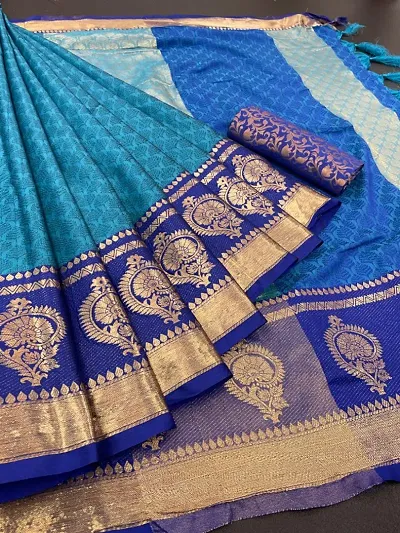 Stylish Jacquard Saree With Blouse Piece For Women