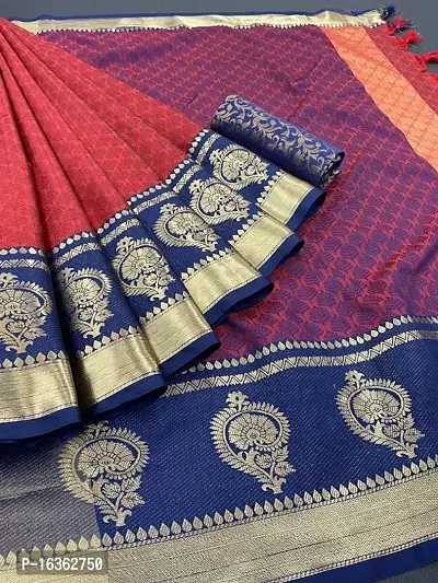 Fancy Cotton Silk Saree with Blouse Piece for Women