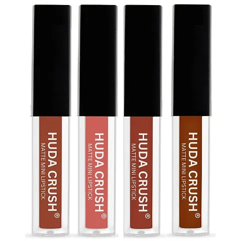 Sh.Huda Liquid Matte Mini Lipstick Set of 4,Nude Edition (Shades May Differ due to image color correction)