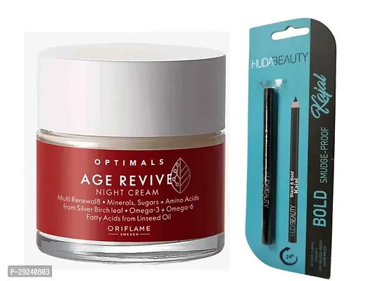 ORIFLAME OPTIMALS Age Revive Night Cream-50 ML. With Black Kajal.