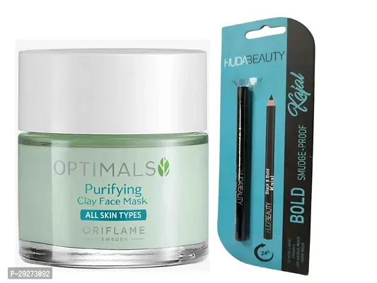 Oriflame Optimals Purifying Clay Face Mask-50ml. With Black Kajal.