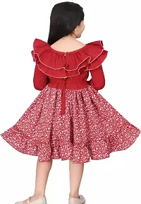 Fabulous Red Cotton Printed Frocks For Girls-thumb1
