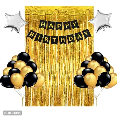 Happy Birthday Decorations Happy Birthday Decoration Items Kit Curtain Banner Metallic Balloons star foil Balloon and Balloons will look great for various occasions such as birthday party, bridal show-thumb0