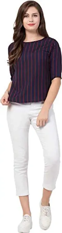 Stylish Crepe Striped Top For Women-thumb4