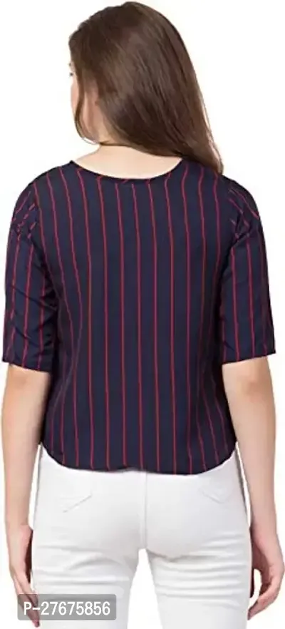 Stylish Crepe Striped Top For Women-thumb3