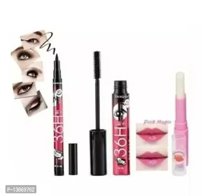 36h mascara+36h eyeliner+ pink magic lip balm-thumb0