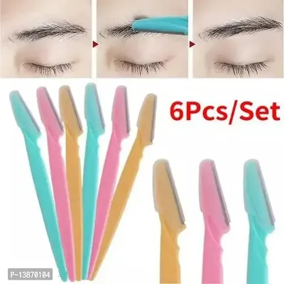 Eyebrow and face razor for women with sharp stainless steel blades 6 pcs