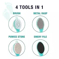 4 In 1 Pedicure Brush, Pumice Stone  File foot cleaner scrubber callus remover skinexfoliant-thumb1