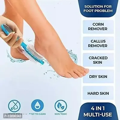 4 In 1 Pedicure Brush, Pumice Stone  File foot cleaner scrubber callus remover skinexfoliant-thumb4