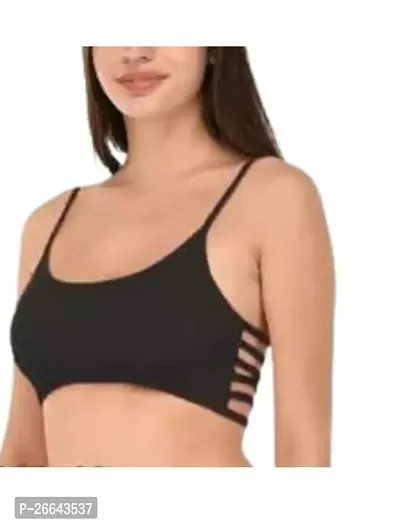 Stylish Black Polyester Solid Bras For Women-thumb0