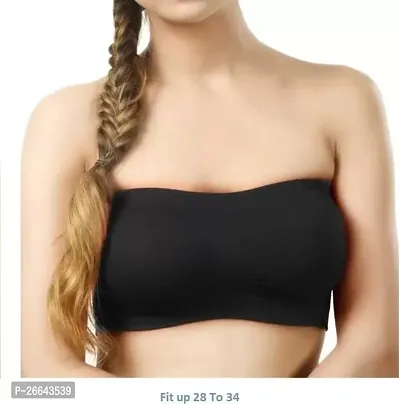 Stylish Black Nylon Solid Bras For Women-thumb0