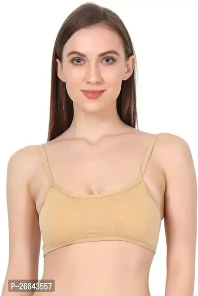 Stylish Beige Polyester Solid Bras For Women-thumb0