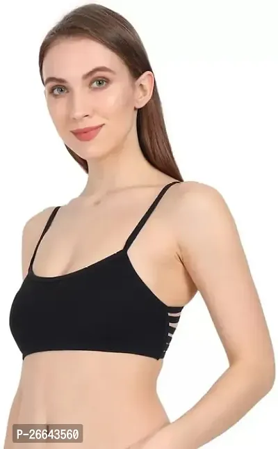 Stylish Black Polyester Solid Bras For Women-thumb0