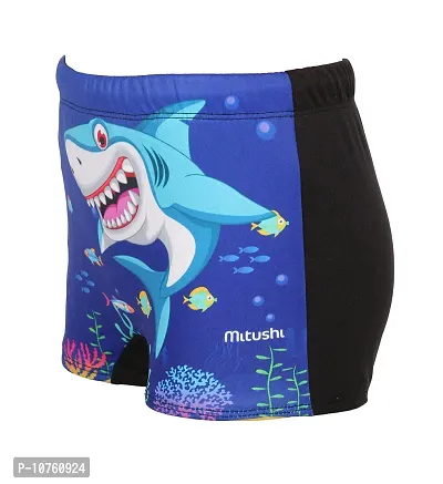 mitushi products Boy's Polyester Swim Shorts Shark (Royal Blue, 5-6 Years)-thumb2