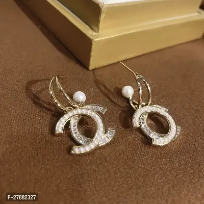 ZJEWELS S925 Stylish Earring | Allure Gold Earring | Drop Earring | Trendy Earrings | Korean Earrings | Valentine Gift | In Gold-Plated For Women  Girls