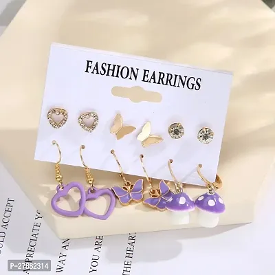ZJEWELS Beautiful Earring Combo | Allure Gold Earring Combo | Stud Earring | Butterfly Earrings | In Gold-Plated For Women  Girls