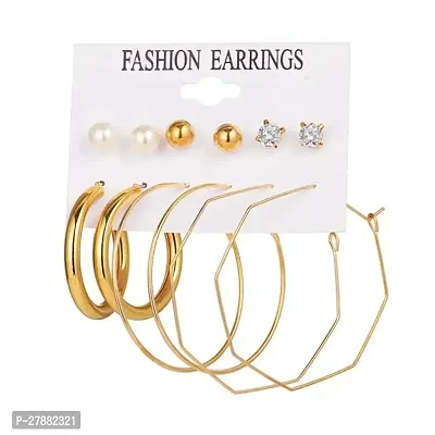 ZJEWELS Stylish Earring Combo | Allure Gold Earring Combo | Stud Earring | Butterfly Earrings | In Gold-Plated For Women  Girls-thumb0