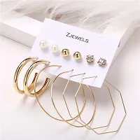 ZJEWELS Stylish Earring Combo | Allure Gold Earring Combo | Stud Earring | Butterfly Earrings | In Gold-Plated For Women  Girls-thumb1