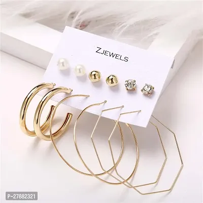 ZJEWELS Stylish Earring Combo | Allure Gold Earring Combo | Stud Earring | Butterfly Earrings | In Gold-Plated For Women  Girls-thumb2