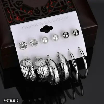ZJEWELS Best Gift Idea | Stylish Earring Combo |Beautiful Allure Drop Earrings | Stud Earring Combo | Designer Western Earrings | Stylish Korean Earring Collection in Silver-plated for Women  girls-thumb4
