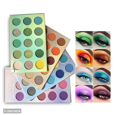 Shiv Gorakhnath Traders Matte, Shimmery, Metallic  Satin Finish 60 Shades Color Board Eyeshadow Palettes for Women and Girls-thumb4