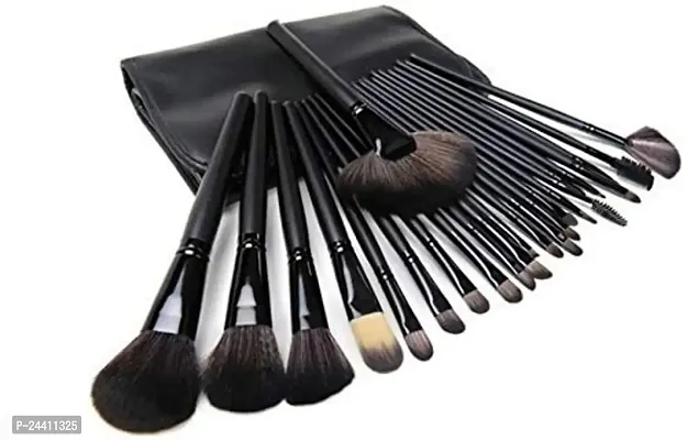 Solander Soft Bristle Makeup Brush Set With Pu Leather Case - Black, 24 Pieces, 24 In 1 Makeup Brush Black-thumb5