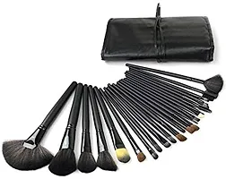 Solander Soft Bristle Makeup Brush Set With Pu Leather Case - Black, 24 Pieces, 24 In 1 Makeup Brush Black-thumb1