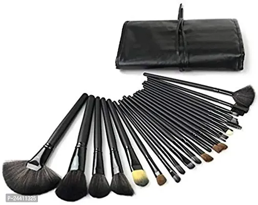 Solander Soft Bristle Makeup Brush Set With Pu Leather Case - Black, 24 Pieces, 24 In 1 Makeup Brush Black-thumb2