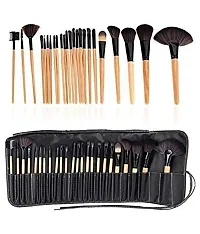 Solander Soft Bristle Makeup Brush Set With Pu Leather Case - Black, 24 Pieces, 24 In 1 Makeup Brush Black-thumb2